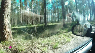 Fiatal barinő a kocsiban dug